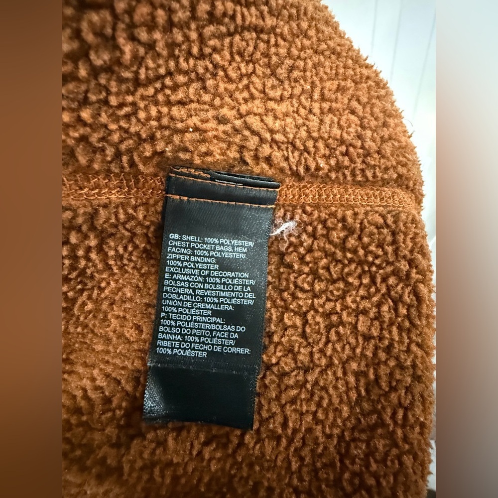 The North Face Mens Large Brown Fleece Quarter Zip Pullover Jacket - Picture 9 of 12
